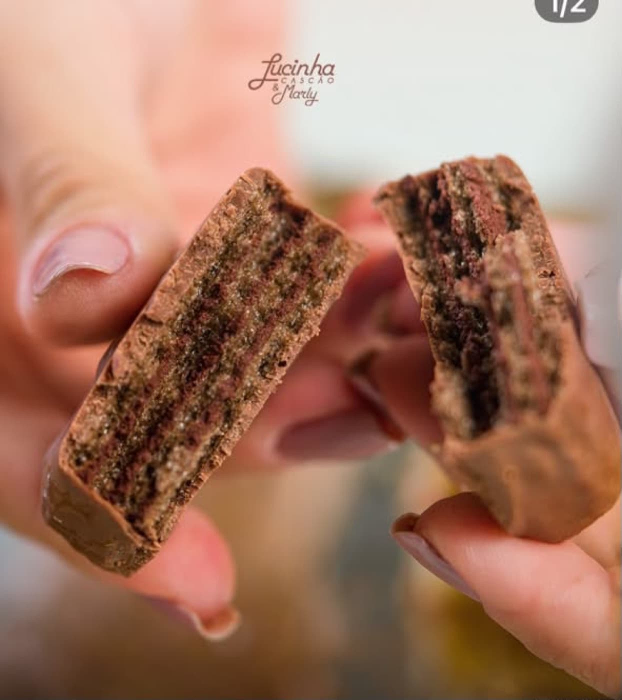 Waffer Banhado no Chocolate Belga